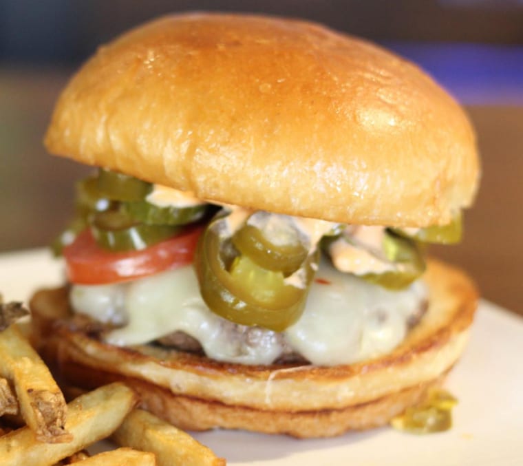 Tesla's Jalapeño Burger.
