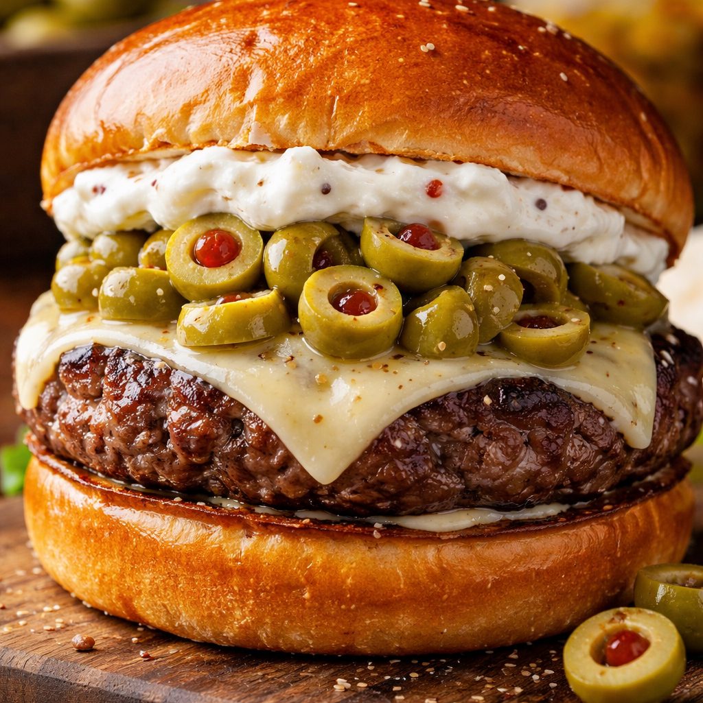 The Olive Throne Burger.