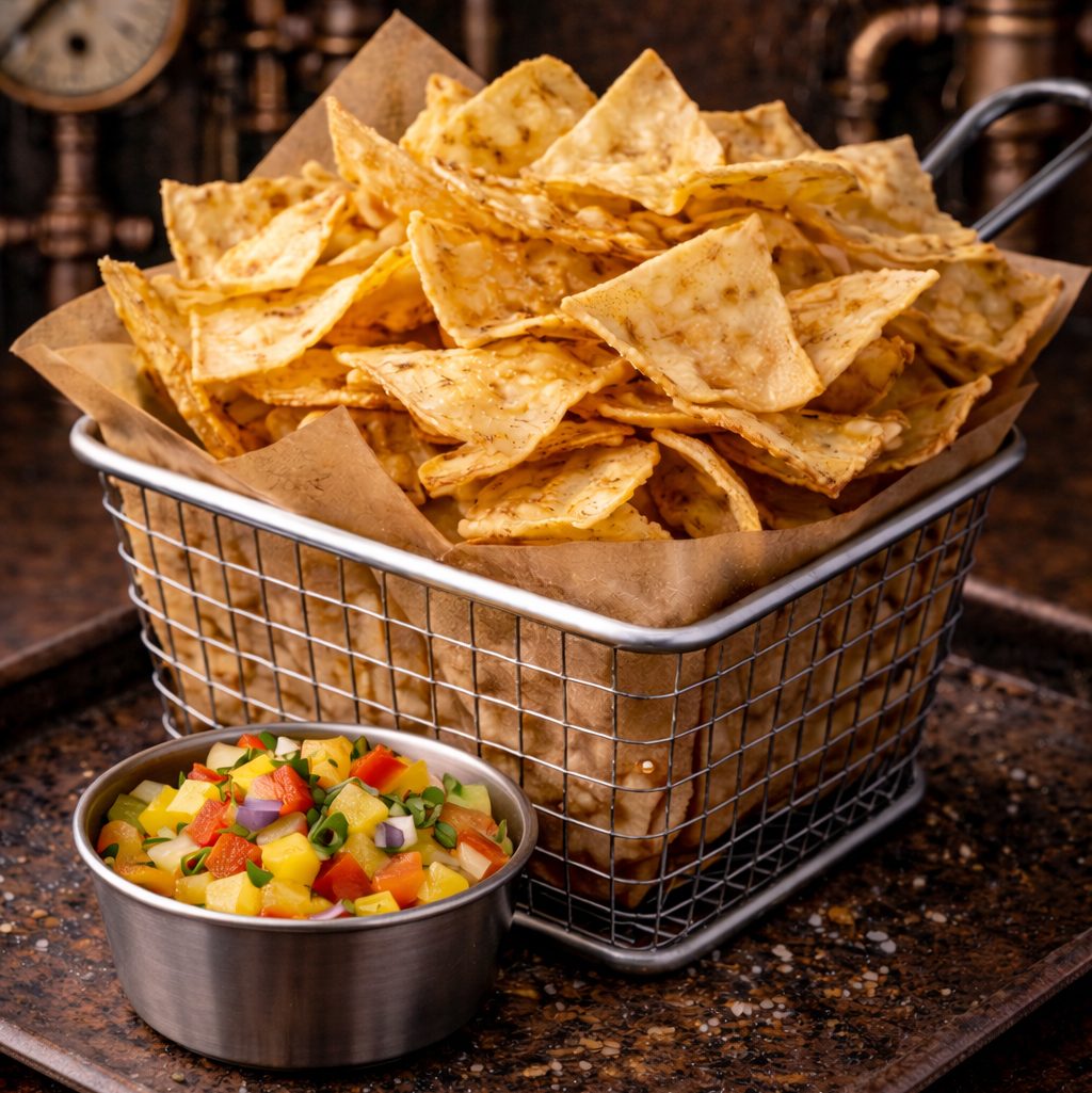 App Chips & Pineapple Salsa.