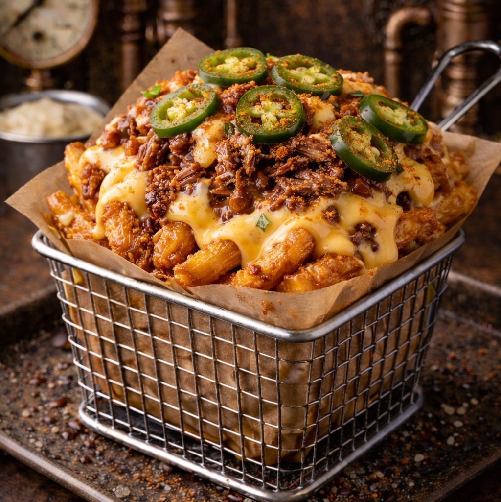 App Pork & Cheese Fries.